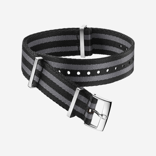 20mm Black/Grey Polyamide NATO Watch Strap