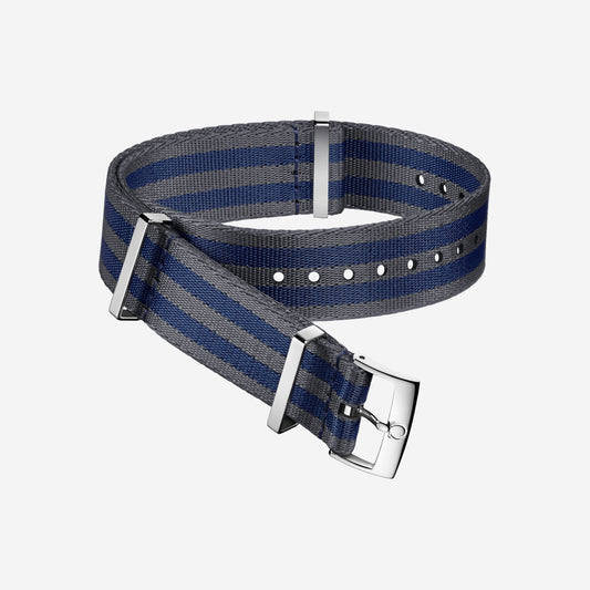 20mm Grey/Blue Polyamide 007 NATO Watch Strap