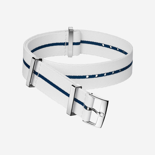 20mm Blue/White Polyamide NATO Watch Strap